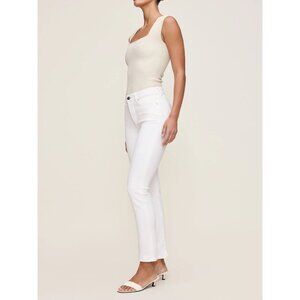 DL1961 Mara Mid Rise Instasculpt Straight Ankle Size 26  White Stretch Jeans